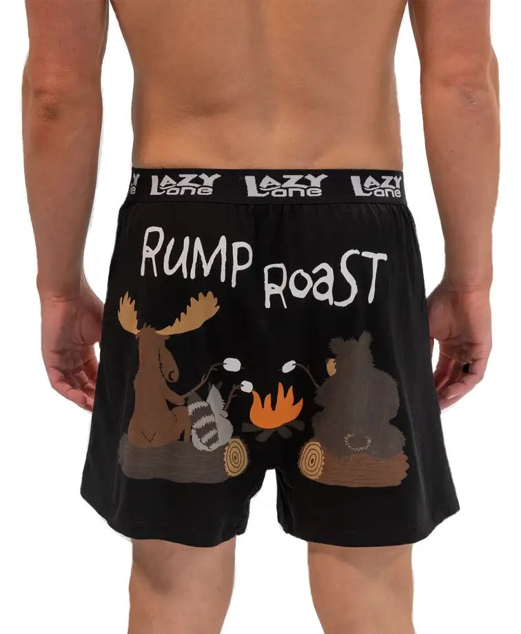 'Lazy One' Men's Rump Roast Boxer - Black