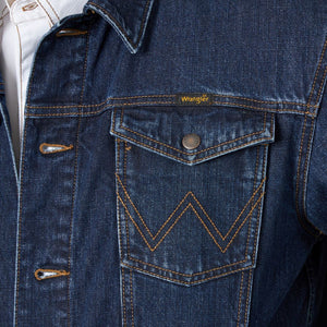 'Wrangler' Men's Blanket Lined Denim Jacket - Faded Indigo