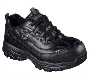 'Skechers' Women's D'Lite Slip Resistant-Pooler Alloy Toe Shoe - Black