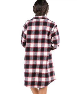 'Lazy One' Women's Plaid Flannel - Black / Red
