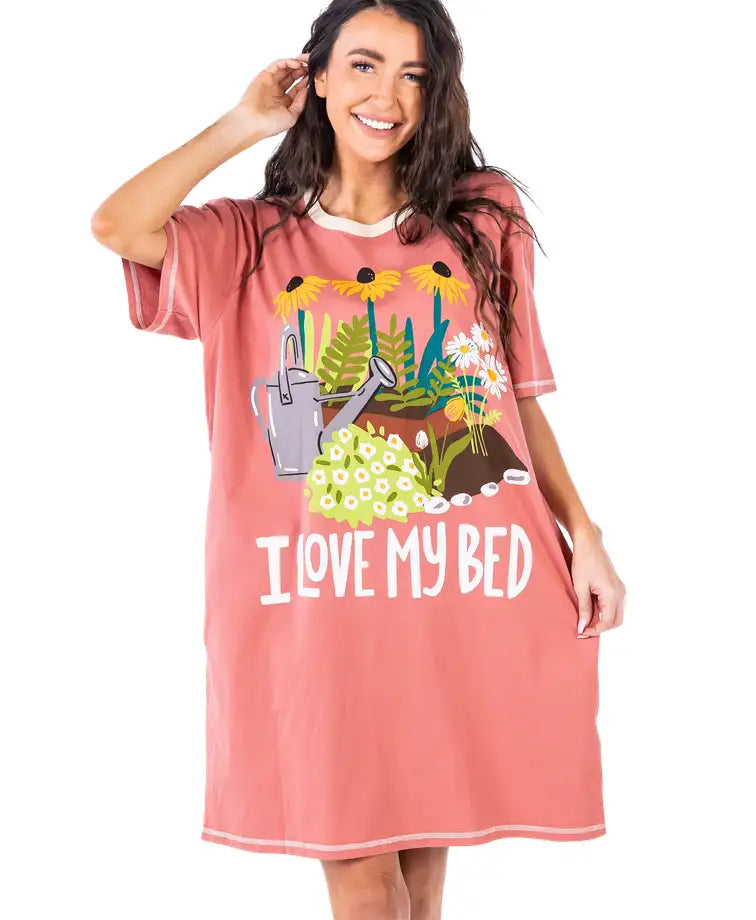 'Lazy One' Women's Love My Bed Nightshirt - Pink