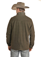 'Powder River' Men's Heather Plaid Wool Jacket - Olive Heather (Ext. sizes)