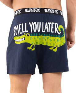 'Lazy One' Men's Smell You Later Boxer- Navy