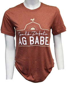 'ScratchPad Tees' Women's SD Ag Babe Crew - Heather Clay