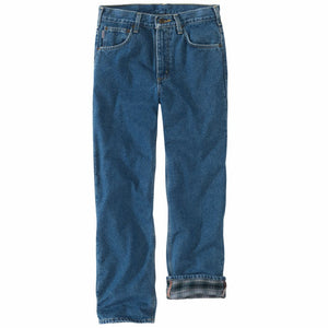 'Carhartt' Men's Relaxed Fit Heavyweight Flannel-Lined 5 Pocket Jean - Darkstone