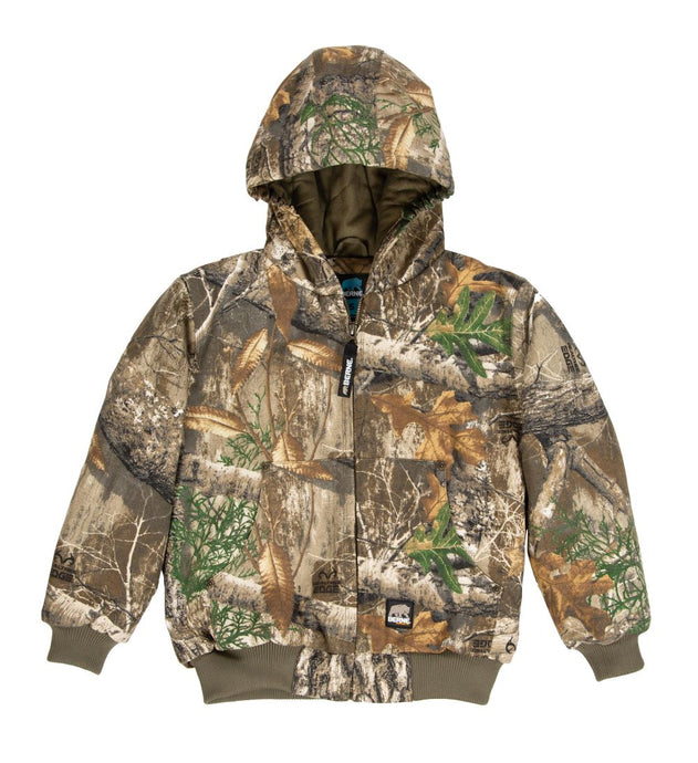 'Berne' Youth Washed Hooded Jacket - Realtree Edge