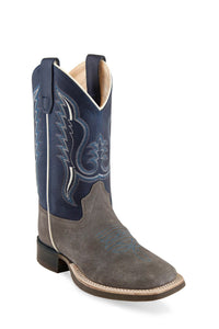 'Old West' Youth 11" Western Square Toe - Grey / Blue