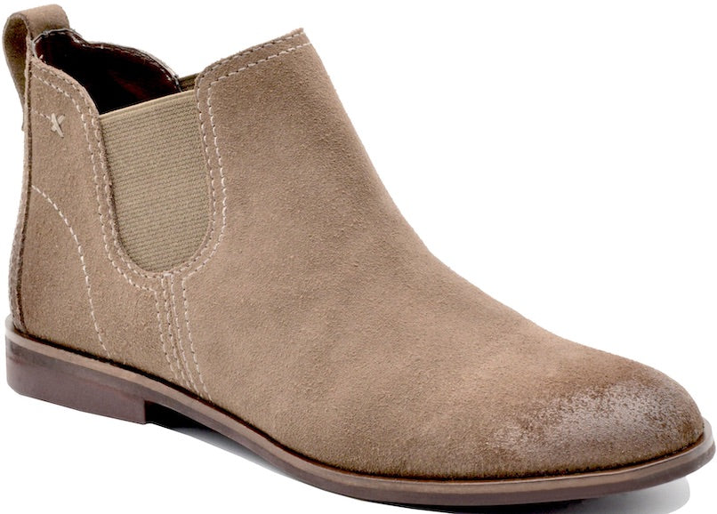'Bussola' Cat - Women's Chelsea Boot - Taupe Hydra Suede