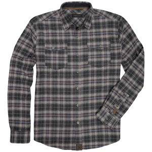 'Dakota Grizzly' Men's Riley Snap Front Flannel - Shadow