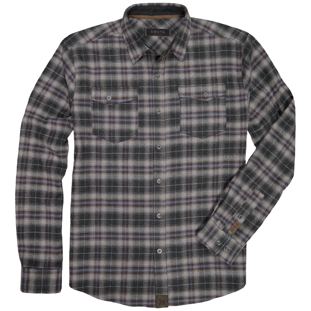 'Dakota Grizzly' Men's Riley Snap Front Flannel - Shadow