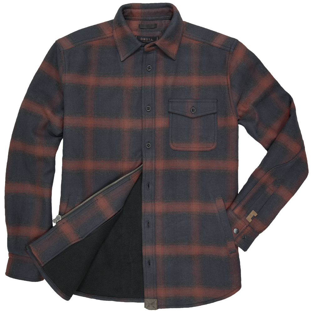 'Dakota Grizzly' Men's Wade Zip/Button Front Shirt Jacket - Copper Shadow