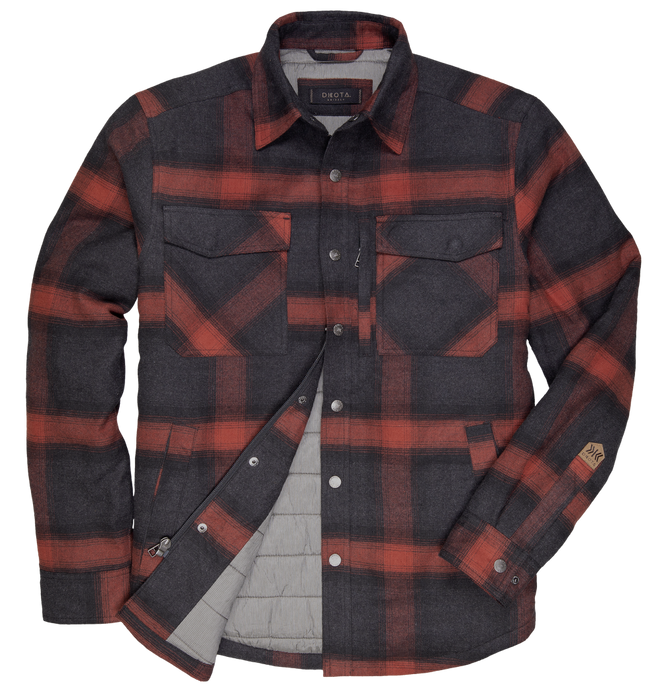 'Dakota Grizzly' Men's Tobias Flannel Shirt Jacket - Burnt
