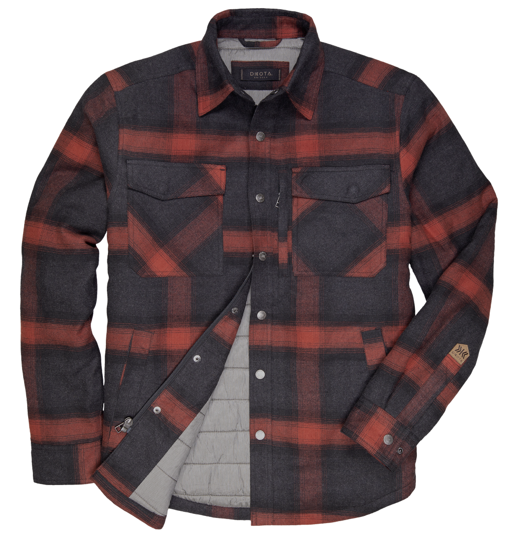 'Dakota Grizzly' Men's Tobias Flannel Shirt Jacket - Burnt