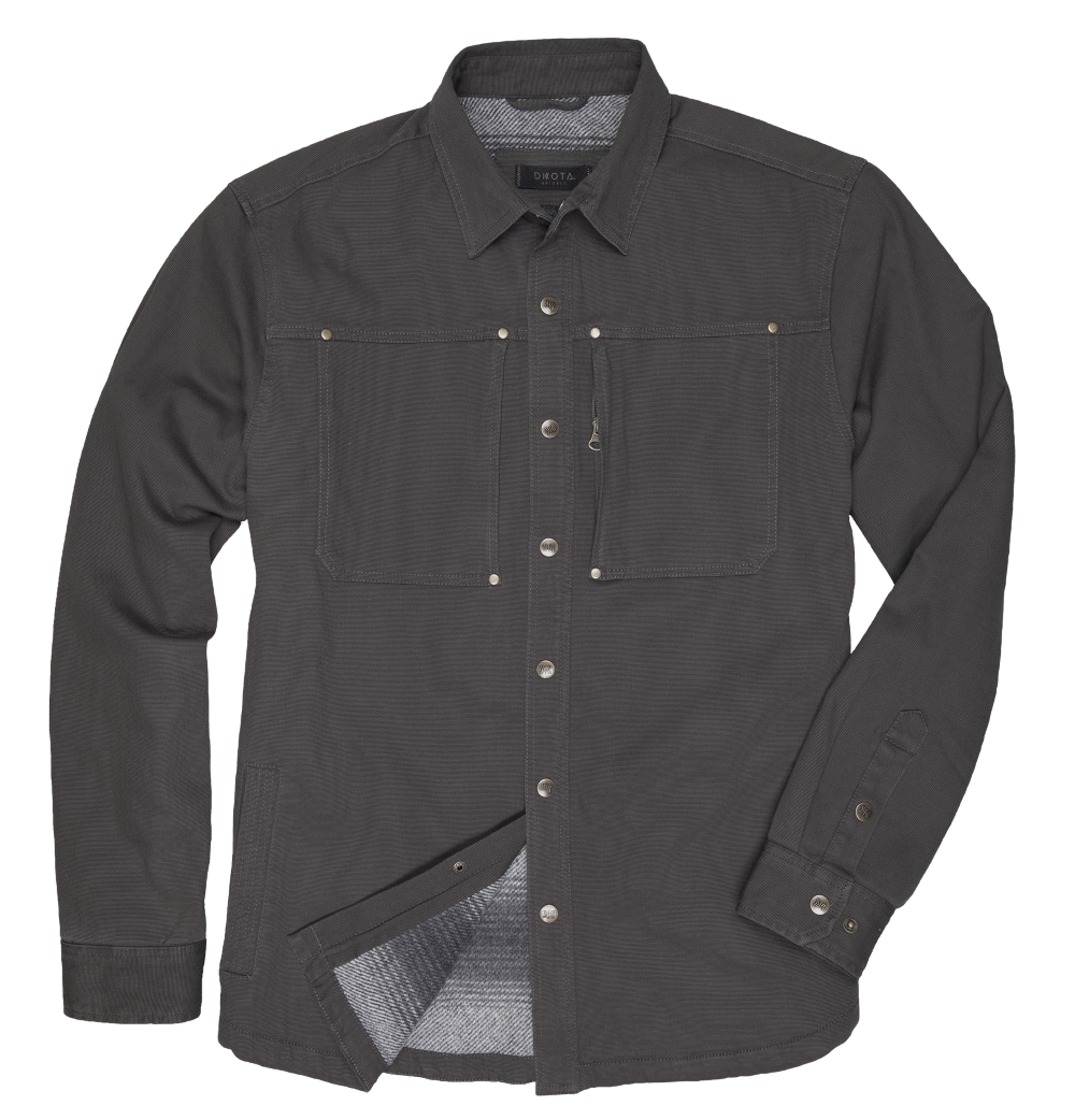 'Dakota Grizzly' Men's Sergei Twill Shirt Jacket - Asphalt