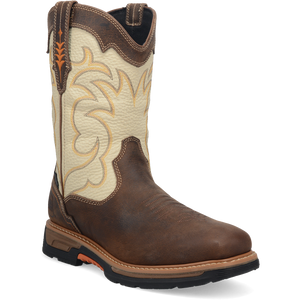 'Dan Post' Men's 11" Storm Tide EH WP Western Square Toe - Bone / Brown