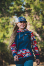 'Hooey' Women's Taos Hoody - Navy / Aztec