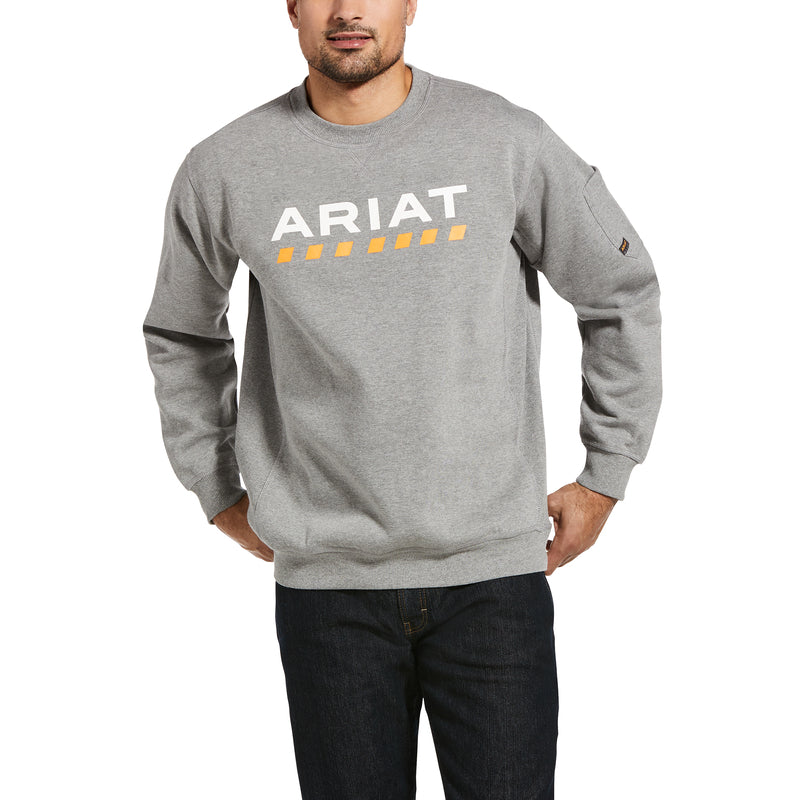 'Ariat' Men's Rebar Workman Logo Sweatshirt - Heather Grey