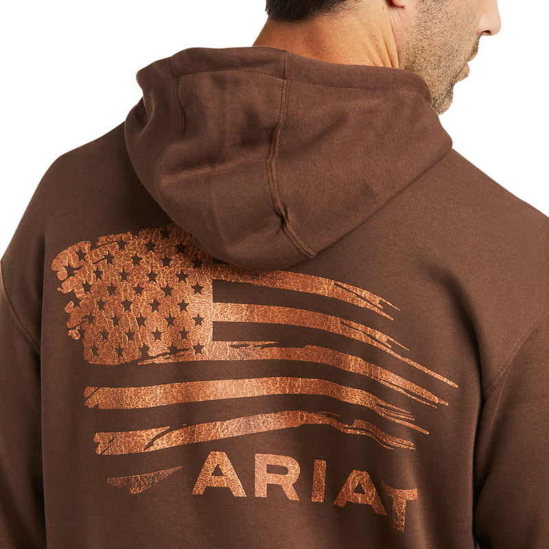 'Ariat' Men's Patriot 2.0 Hoodie - Tan / Dark Brown