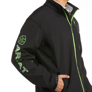 'Ariat' Men's Logo 2.0 Softshell Jacket - Black / Grey Camo