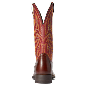 'Ariat' Men's Dynamic Western Square Toe - Crest Brown / Macaw Red