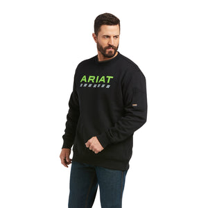 'Ariat' Men's Rebar Workman Logo Sweatshirt - Black