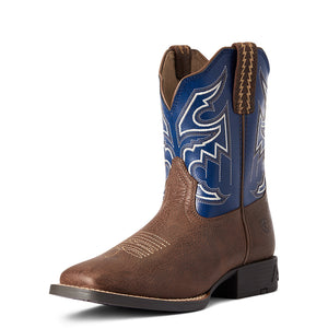 'Ariat' Youth 8" Sorting Pen Western Square Toe - Chocolate / Navy