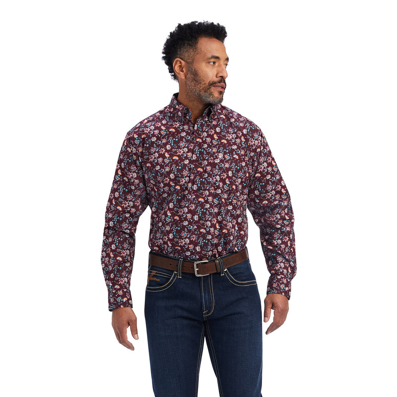 'Ariat' Men's Flannery Classic Fit Button Down - Claret