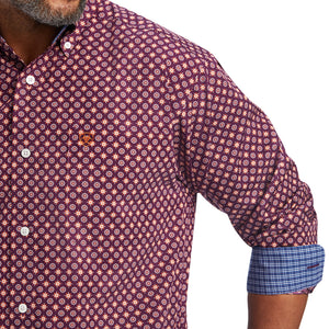 'Ariat' Men's Wrinkle Free Deklan Classic Fit Button Down - Pickled Beet