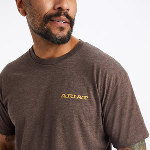 'Ariat' Men's Bronc Buster T-Shirt - Brown Heather
