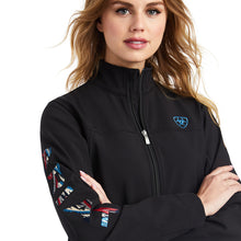 'Ariat' Women's Team Logo Softshell Chimayo Jacket - Black  / New Mexico Navy Print