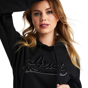 'Ariat' Women's R.E.A.L. Sequin Logo Hoodie - Black