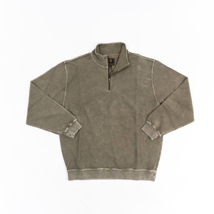 'F/X Fusion' Men's Enzyme Washed 1/4 Zip Mock Neck Pullover - Eco Taupe