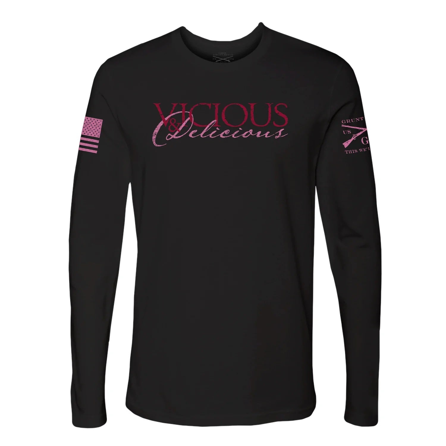 'Grunt Style' Women's Vicious & Delicious Long Sleeve Tee - Black
