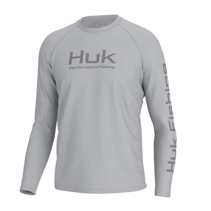 'Huk' Men's Pursuit Performance Vented Crew Neck - Harbor Mist