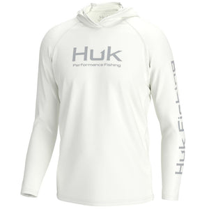 'Huk' Men's Pursuit Vented Hoodie - White