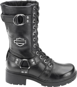 'Harley Davidson' Women's 10" Eda Lace up/Zip Boot - Black