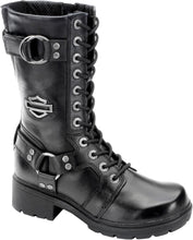 'Harley Davidson' Women's 10" Eda Lace up/Zip Boot - Black