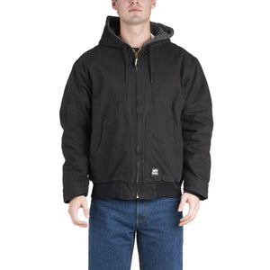 'Berne' Men's Flex180 Washed Hooded Jacket - Black