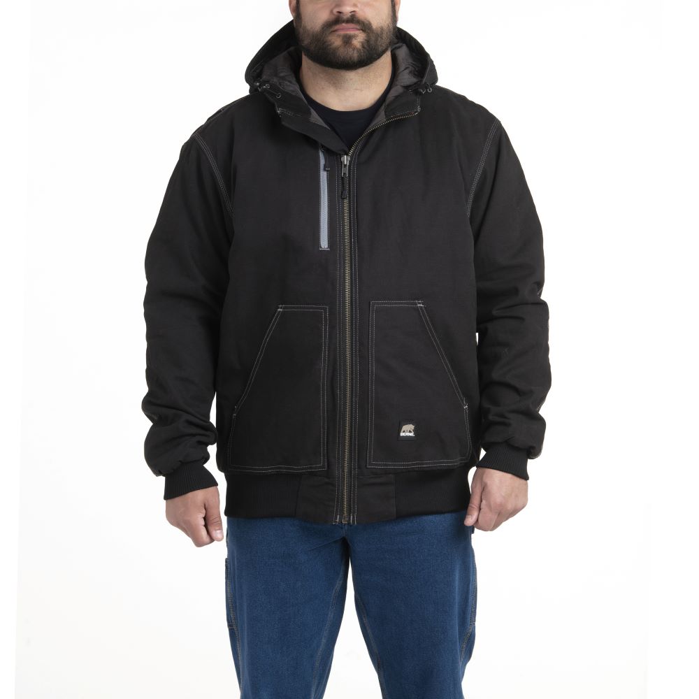 'Berne' Men's Modern Hooded Jacket - Black