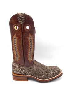 Hondo Boots' Men's 13 Nubuck Bullhide Square Toe - Caramel / Rust
