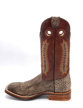 'Hondo Boots' Men's 13" Nubuck Bullhide Square Toe - Caramel / Rust Volcano