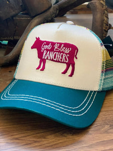 'Cruel' Women's God Bless Ranchers Trucker Cap - Green