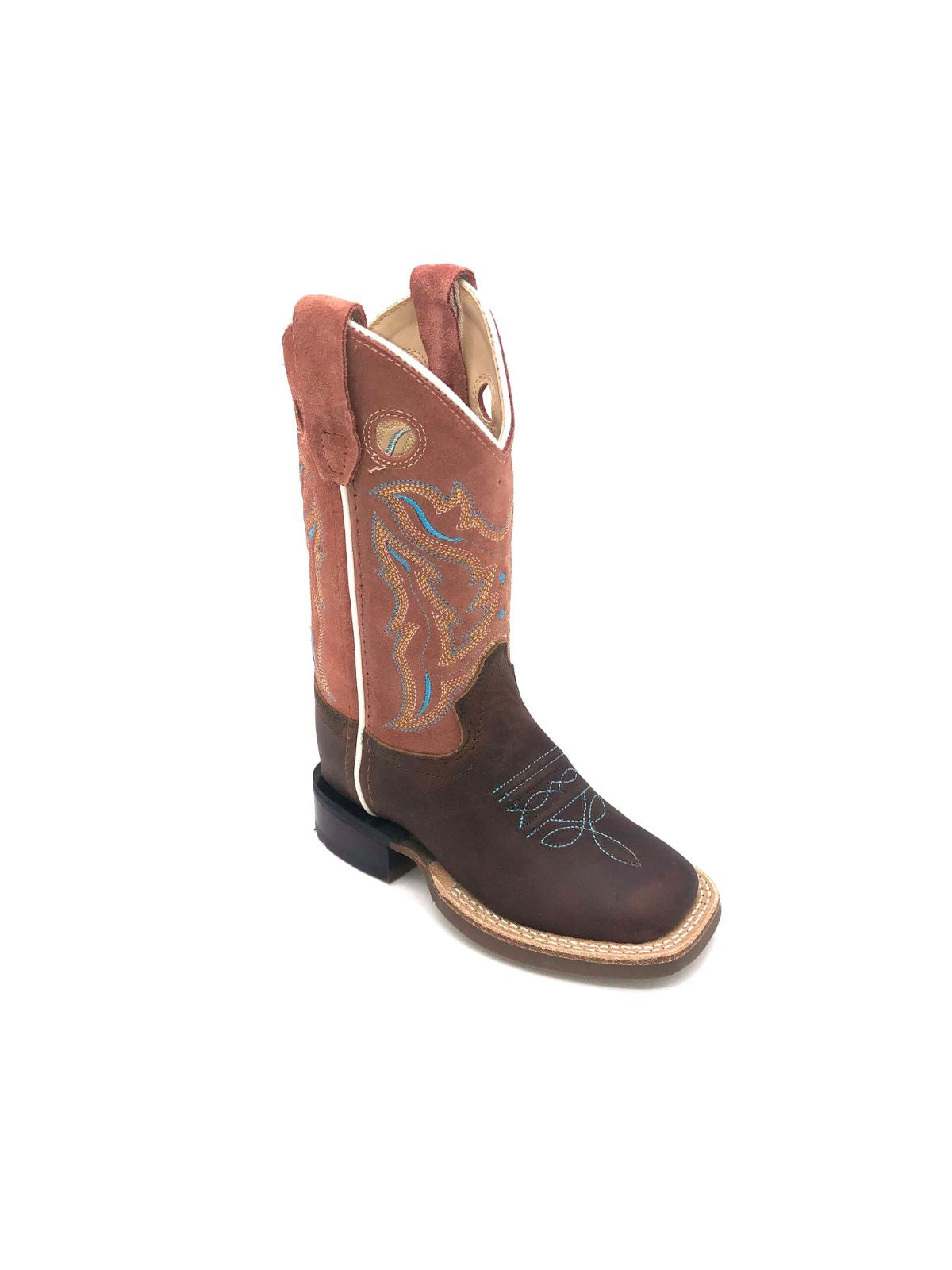 'Old West' Children's Western Broad Square Toe - Brown / Rust
