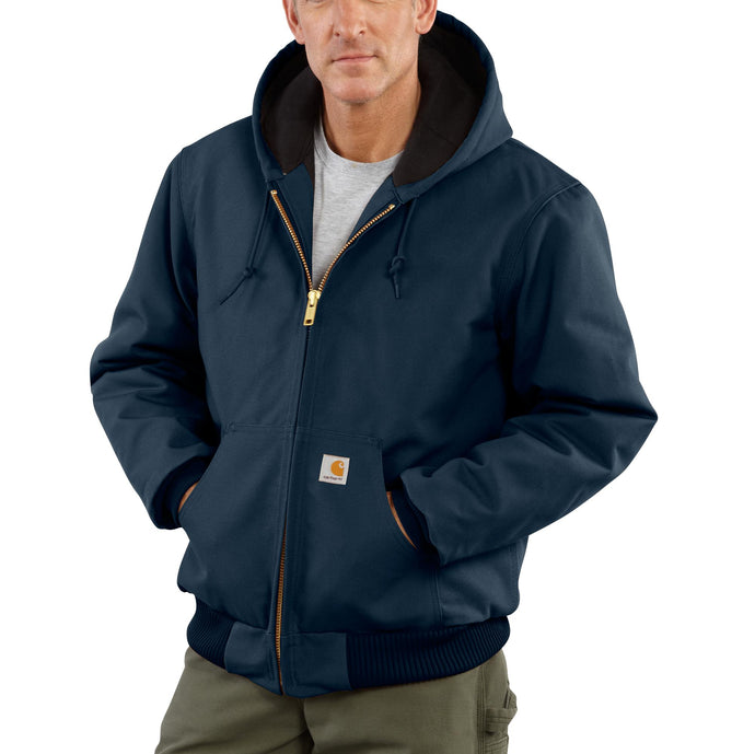 'Carhartt' Men's Loose Fit Firm Duck Insulated Flannel-Lined Active Jacket - Navy