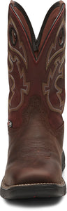 'Justin' Men's 11" Stampede Rush EH WP Square Toe Wellington - Fiesta / Grizzly Brown