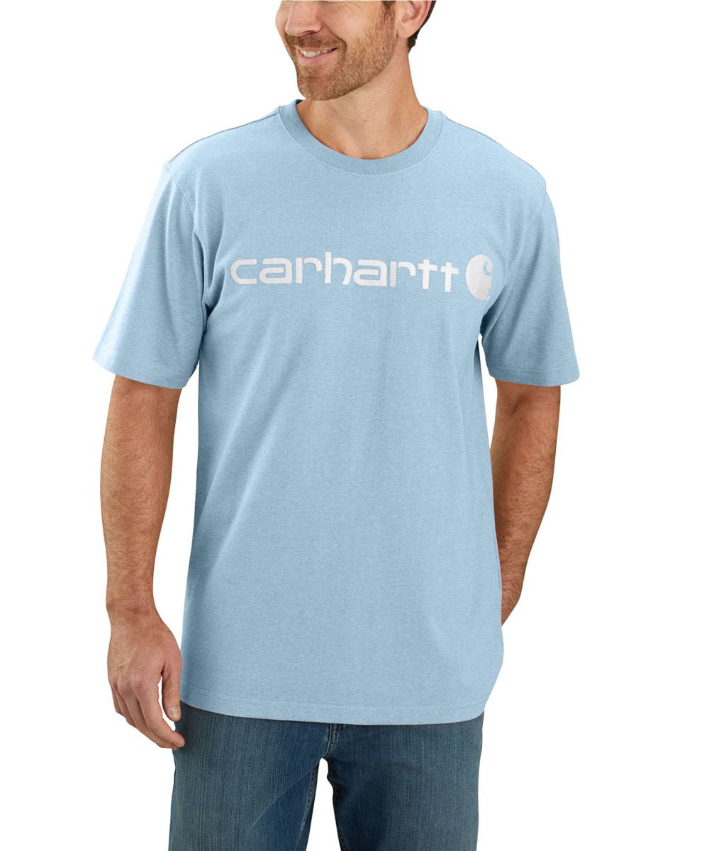 'Carhartt' Men's Heavyweight Logo T-Shirt - Tourmaline Heather