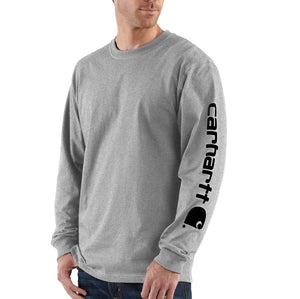 'Carhartt' Men's Heavyweight Sleeve Logo T-Shirt - Heather Grey