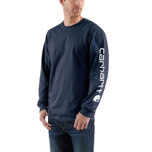 'Carhartt' Men's Heavyweight Sleeve Logo T-Shirt - Navy