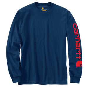 'Carhartt' Men's Heavyweight Sleeve Logo T-Shirt - Dark Cobalt Blue