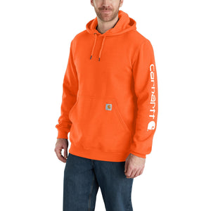 'Carhartt' Men's Midweight Sleeve Logo Hoodie - Brite Orange
